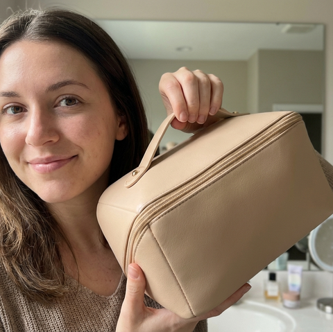 Travel Makeup Organizer Bag — Waterproof PU Leather