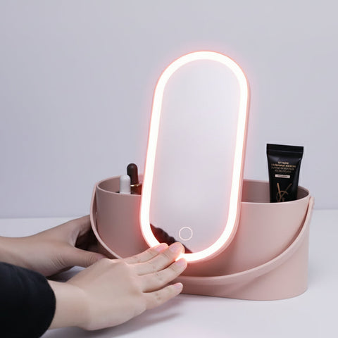 LED Makeup Mirror with Storage
