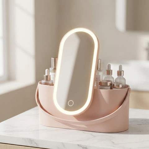 LED Makeup Mirror with Storage