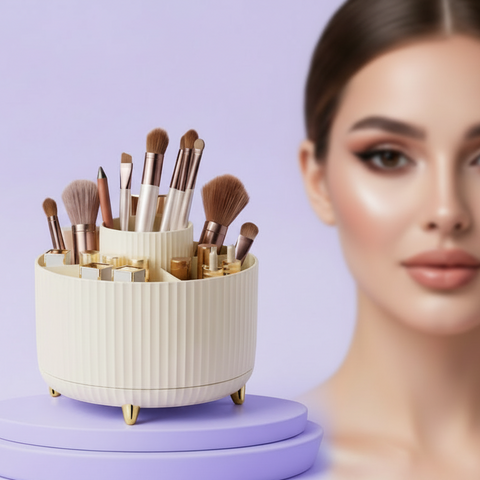 Rotating Makeup Brush Organizer