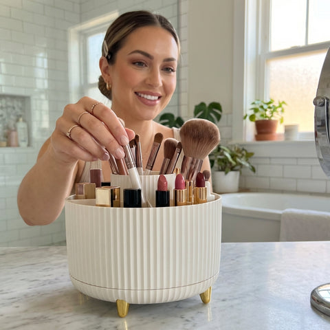 Rotating Makeup Brush Organizer