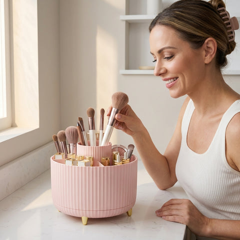 Rotating Makeup Brush Organizer