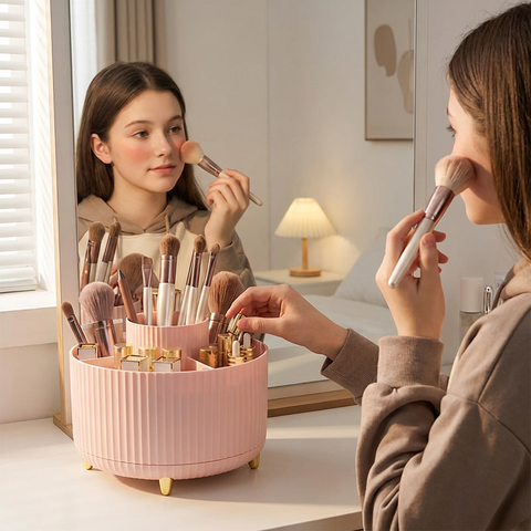 Rotating Makeup Brush Organizer